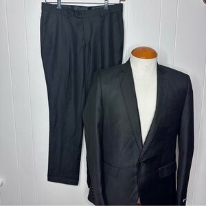 Duchamp Black Wool Blend Suit